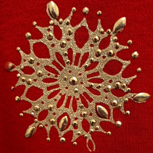 🔥Karen Scott Red Snowflake Long Sleeve Top - Picture 3 of 8